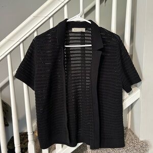 Everlane Black Open Knit Cardigan